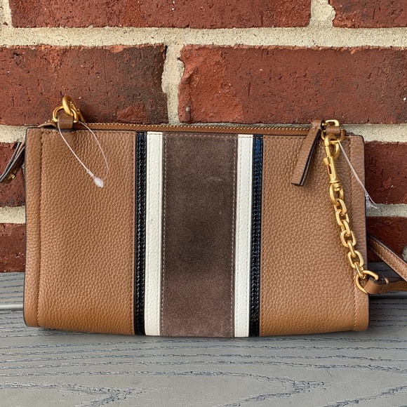 Tory Burch Carson Stripe Leather Crossbody Bag - Picture 4 of 12